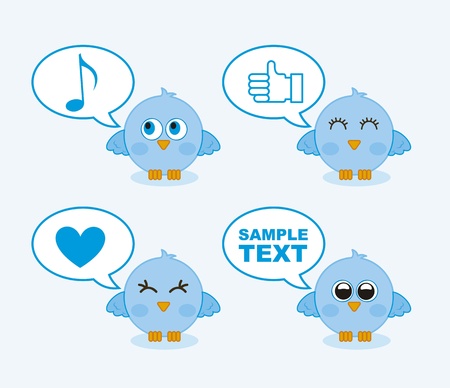 blue birds with balloons text over blue background. vector illustrationのイラスト素材