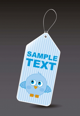 blue bird over label over black background. vector illustrationのイラスト素材