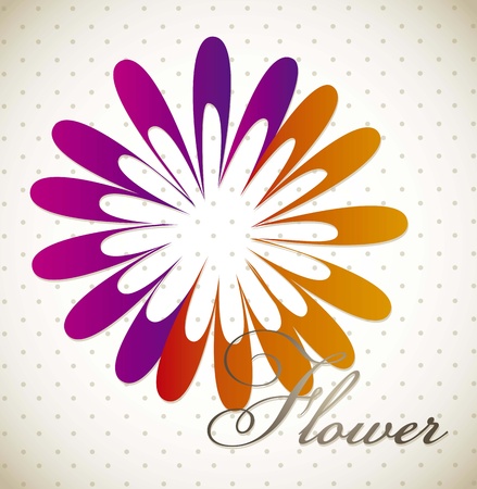 colorful flower over vintage background. vector illustrationのイラスト素材