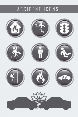 accident icons over gray background. vector illustrationのイラスト素材