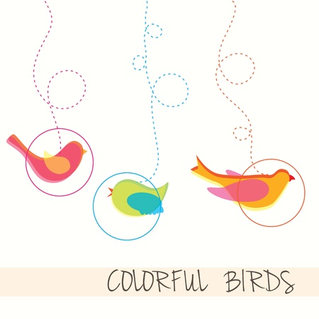 Colorful Birds icons, collection set, vectors illustration.のイラスト素材