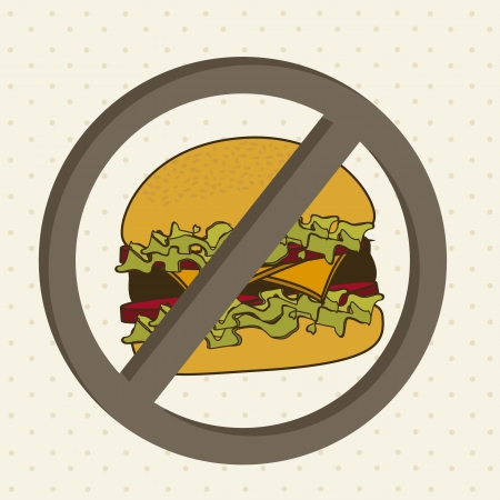 burger prohibited over beige background. vector illustrationのイラスト素材