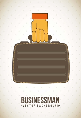 businessman with suitcase, vintage style. vector illustrationのイラスト素材