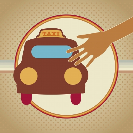 Taxi signal, with retro background, vector ilustrationのイラスト素材