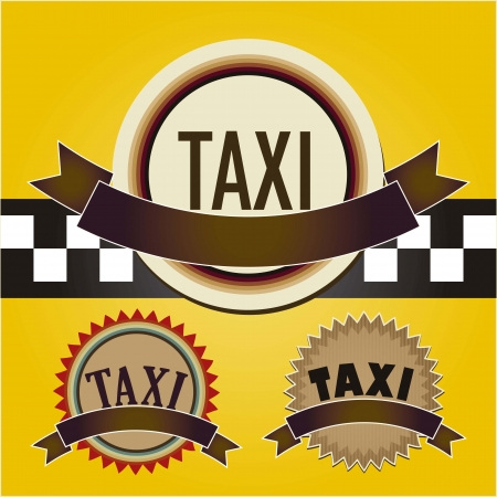 Circle taxi icon, with  chequered pattern  backgroundのイラスト素材
