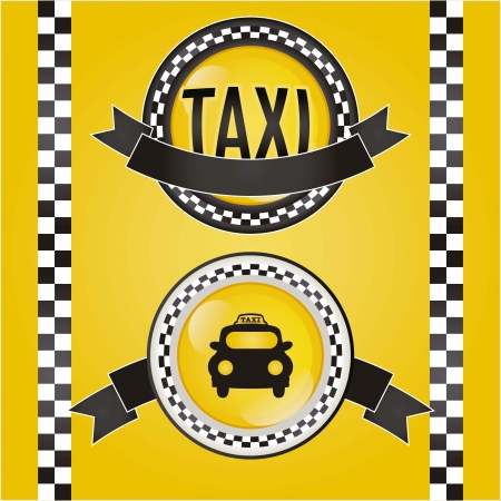 Circle taxi icon, with yellow background vector illustrationのイラスト素材