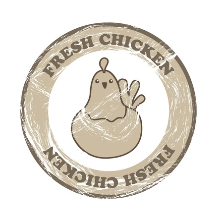 fresh chicken label, grunge style. vector illustrationのイラスト素材