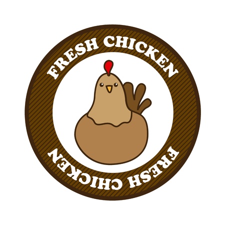 fresh chicken label over white background. vector illustrationのイラスト素材