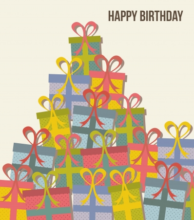 cute gifts with vintage style. vector illustrationのイラスト素材