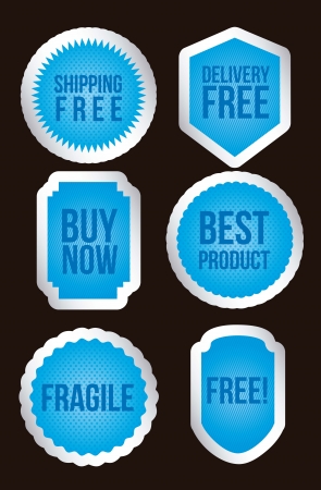 blue labels over black background. vector illustrationのイラスト素材