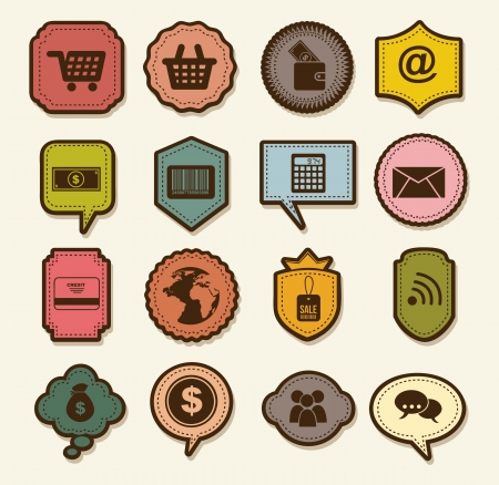 buy icons over beige background. vector illustrationのイラスト素材