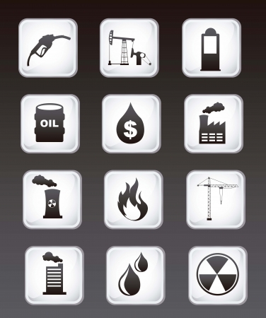 oil icons over black background. vector illustrationのイラスト素材
