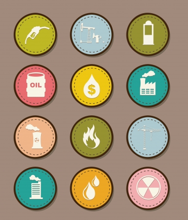 oil icons over brown background. vector illustrationのイラスト素材