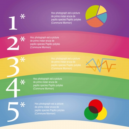 Numbers Brochure Iris lines, Ideal for info graphics, stylish graphs and histograms.のイラスト素材