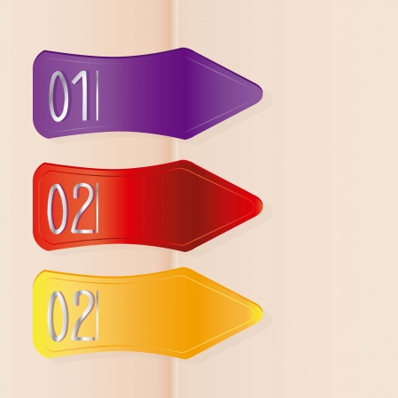 Numbers Icons with colorful ribbon, vector illustrationのイラスト素材