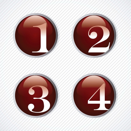 Number icons. Vector set. on silver backgroundのイラスト素材