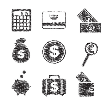 Icons of money and means of payment vector illustrationのイラスト素材