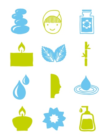 spa icosn over white background. vector illustrationのイラスト素材