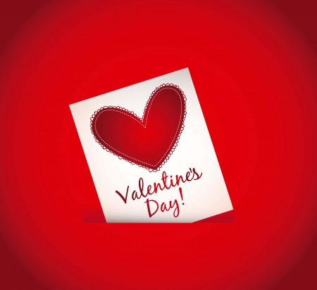 valentines day card over red background. vector illustrationのイラスト素材