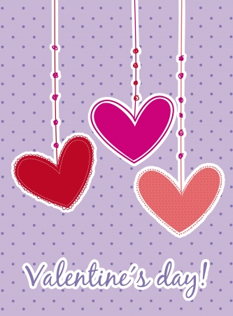 valentines day card over violet background. vector illustrationのイラスト素材