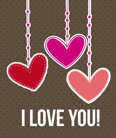 valentines day card over brown background. vector illustrationのイラスト素材