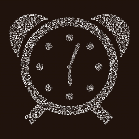 clock icons over black background. vector illustrationのイラスト素材