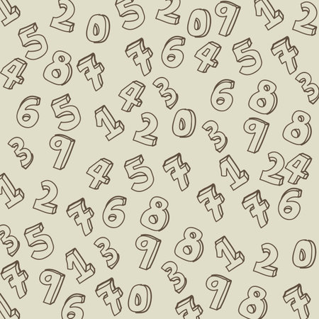 numbers drawing over beige background. vector illustrationのイラスト素材