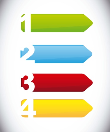 labels with numbers over gray background. vector illustrationのイラスト素材