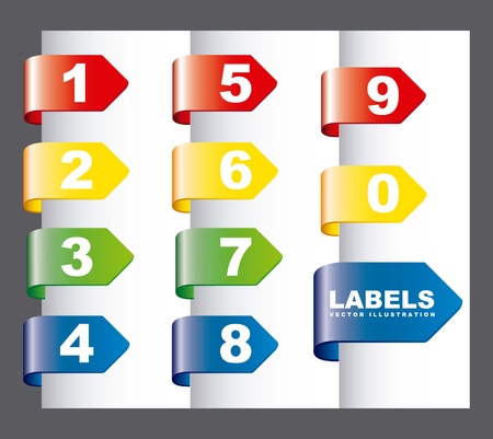 labels with numbers over gray background. vector illustrationのイラスト素材