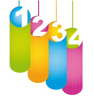 labels with numbers over white background. vector illustrationのイラスト素材