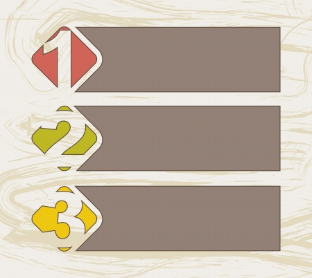 labels with numbers over beige background. vector illustrationのイラスト素材