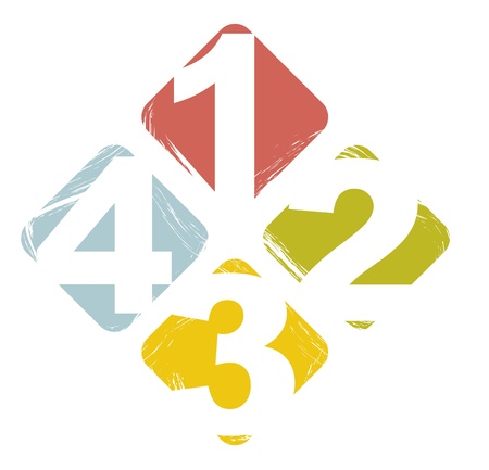 labels with numbers over white background. vector illustrationのイラスト素材