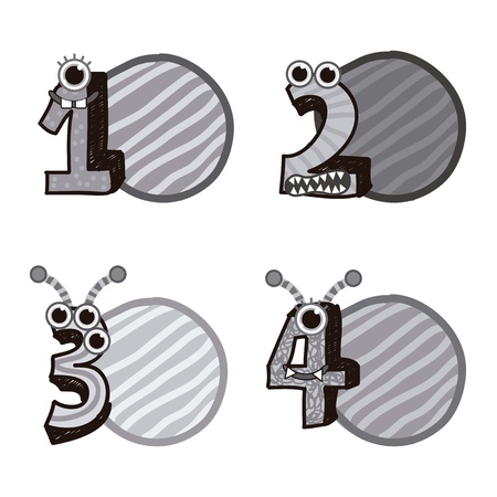 numbers drawing over white background. vector illustrationのイラスト素材