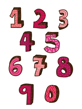 numbers drawing over white background. vector illustrationのイラスト素材