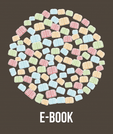e book button brown background. vector illustrationのイラスト素材