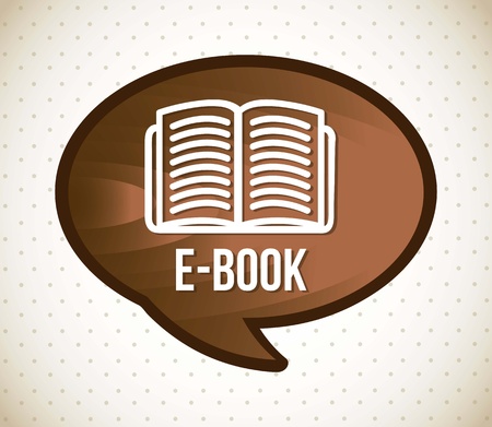e book icon over vintage background. vector illustrationのイラスト素材