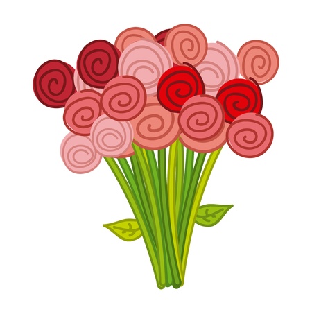cute roses over white background. vector illustrationのイラスト素材