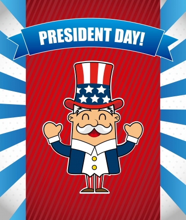 presidents day background, uncle sam. vector illustrationのイラスト素材