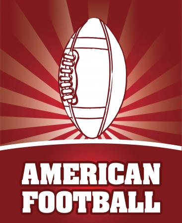 american football over red background. vector illustrationのイラスト素材