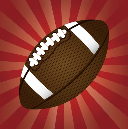 american football over red background. vector illustrationのイラスト素材