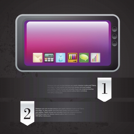 All built into your smartphone on black backgroundのイラスト素材