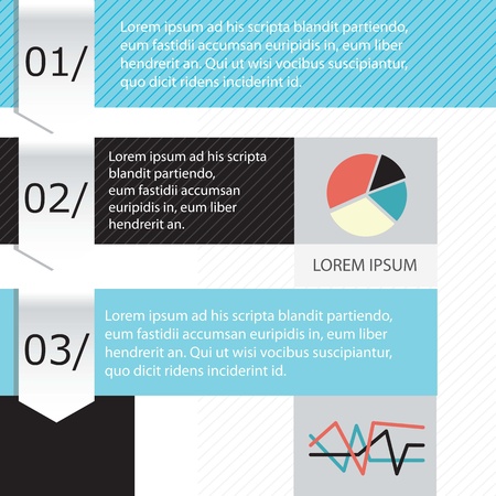 Elegant proposal for presentations with steps listed. Vector illustrationのイラスト素材