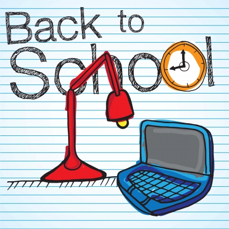 desktop items. Back to school icons. Vector illustrationのイラスト素材