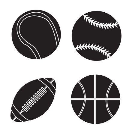 Sport balls silhouettes over white background vector illustrationのイラスト素材