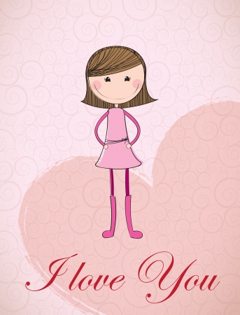 I love you card over pink background vector illustrationのイラスト素材