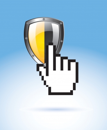 Security computer icon ove sky background vector illustrationのイラスト素材