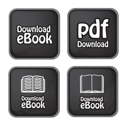 Ebook download button over black background vector illustrationのイラスト素材