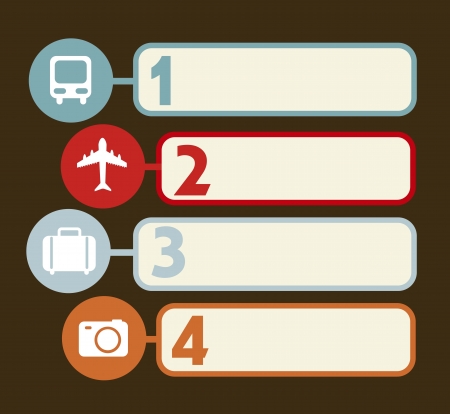 travel numbers labels over brown background. vectorのイラスト素材