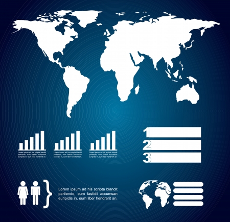 People and Infographics over blue background vector illustrationのイラスト素材