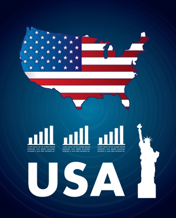 USA icons over blue background vector illustrationのイラスト素材